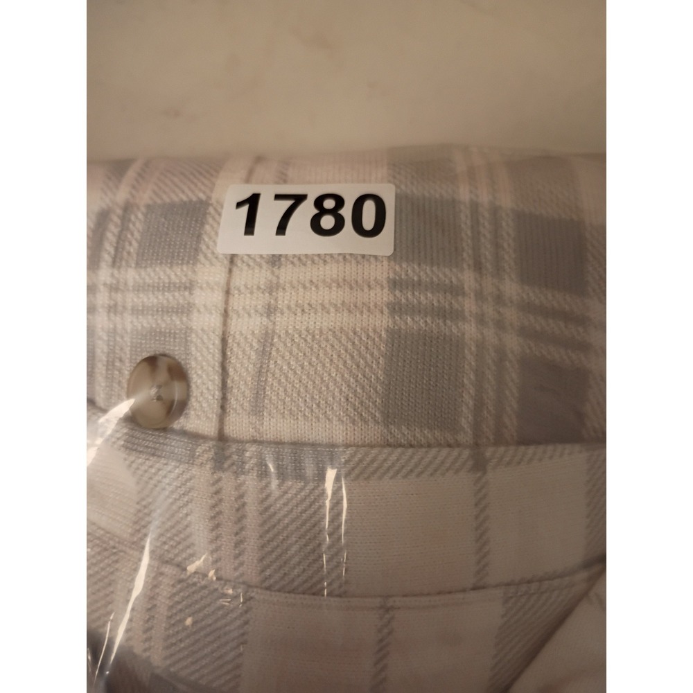 C&C California Plaid Button Down Shirt Womens L White Gray Soft Stretch Flannel - Picture 8 of 8